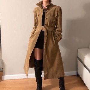 Vintage Mollie Parnis UltraSuede trench